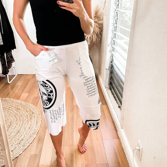 Fleetwood Mac Upcycled Vintage Tour Graphic Pants Size Small - Picture 3 of 13